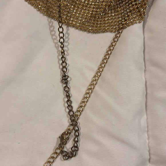 Vintage rhinestone chain mail halter top - Picture 4 of 4